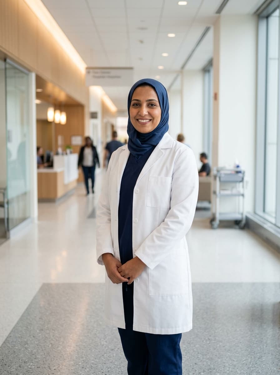 Gulf M Reference healthcare professional in clinical environment